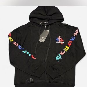 Chrome Hearts Black Hoodie with Blue and White Details